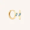 Alexandrite Marquise Huggies in Solid Gold
