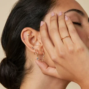 Alexandrite Pear Piercing Stud in Solid Gold