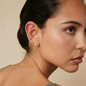 Alexandrite Pear Piercing Stud in Solid Gold