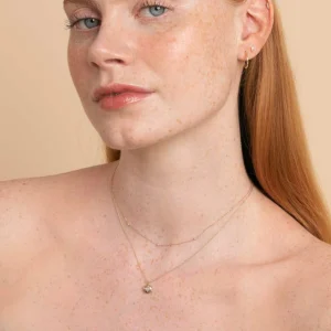 April Topaz Birthstone Earrings in Solid Gold