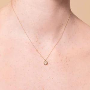 April Topaz Birthstone Necklace in Solid Gold