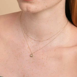 April Topaz Birthstone Necklace in Solid Gold