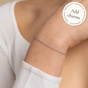 Astrid Chain Bracelet in Solid White Gold