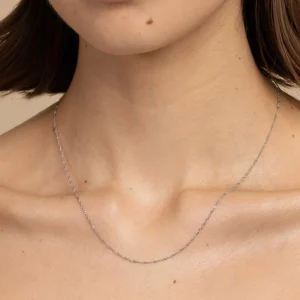 Astrid Chain Necklace in Solid White Gold