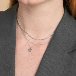 August Peridot Birthstone Necklace in Solid White Gold