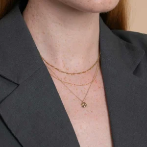 August Peridot Birthstone Necklace in Solid Gold