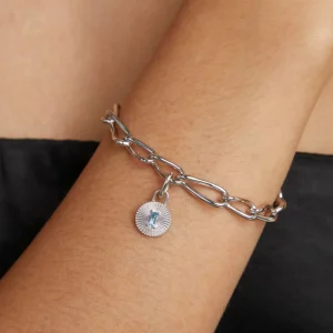 Blue Topaz Talisman Charm in Silver