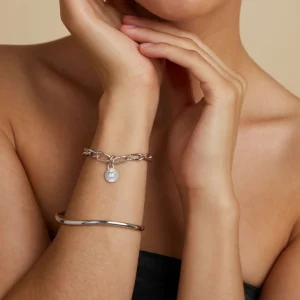 Blue Topaz Talisman Charm in Silver
