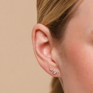 Botanical Piercing Stud in Solid Gold