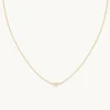 Bow Charm Necklace in Solid Gold