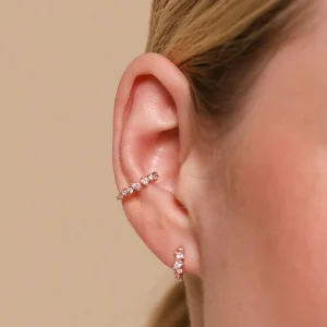 Celestial Crystal Ear Cuff in Rose Gold