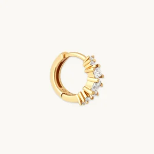 Celestial Crystal 8mm Hoop in Gold