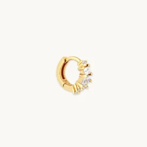 Celestial Crystal 6.5mm Hoop in Gold