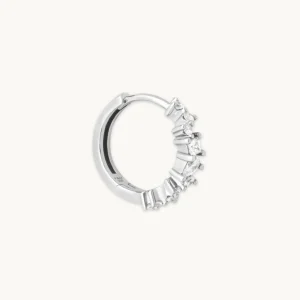 Celestial Crystal 11.5mm Hoop in Silver