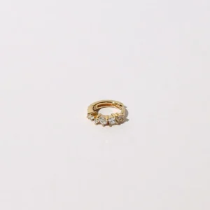 Celestial Crystal 8mm Hoop in Gold