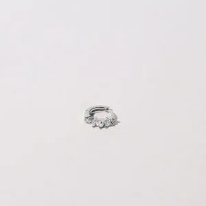 Celestial Crystal 6.5mm Hoop in Silver