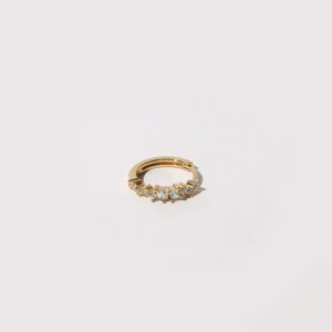 Celestial Crystal 11.5mm Hoop in Gold