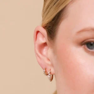 Celestial Crystal 11.5mm Hoop in Gold