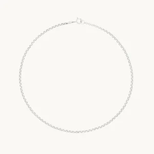 Chelsea Chain Anklet in Solid White Gold