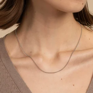 Chelsea Chain Necklace in Solid White Gold