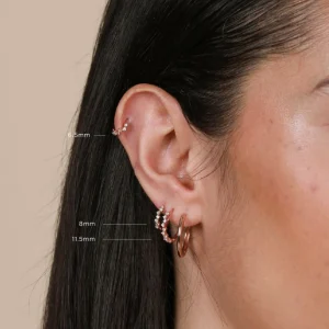Cluster Hoop 11.5mm in Rose Gold