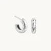 Cosmic Dome Mini Hoops In Silver