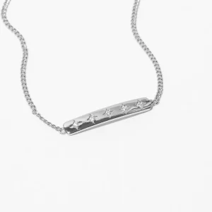 Cosmic Star Bar Bracelet in Silver