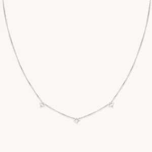 Cosmic Star Charm Necklace in Silver