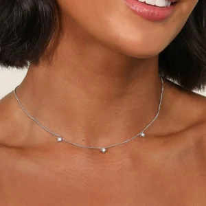 Cosmic Star Charm Necklace in Silver
