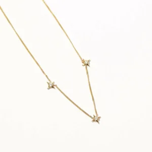 Cosmic Star Charm Necklace in Gold