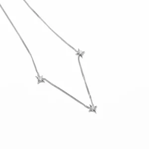 Cosmic Star Charm Necklace in Silver