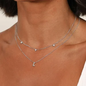 Cosmic Star Charm Necklace in Silver