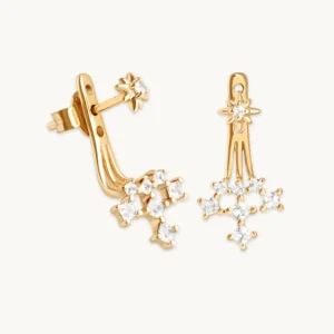 Cosmic Star Crystal Ear Jacket in Gold