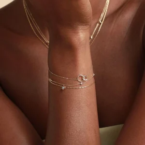 Cosmic Star Opal Charm Bracelet in Solid Gold