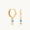 Cosmic Star Opal Charm Huggies in Solid Gold