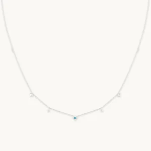 Cosmic Star Opal Charm Necklace in Solid White Gold