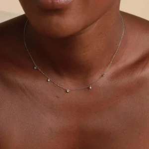 Cosmic Star Opal Charm Necklace in Solid White Gold