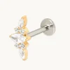Crystal Cluster Titanium Piercing Stud in Gold