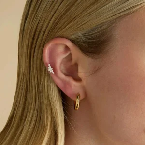 Crystal Cluster Titanium Piercing Stud in Gold
