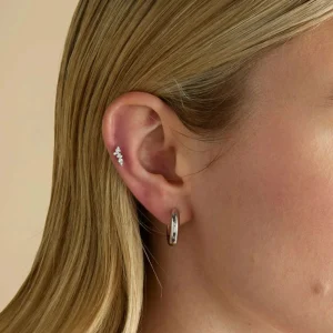 Crystal Marquise Cluster Titanium Piercing Stud in Platinum