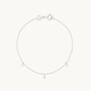 Diamond Charm Bracelet in Solid White Gold
