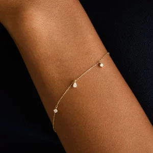 Diamond Charm Bracelet in Solid Gold