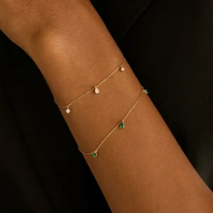 Diamond Charm Bracelet in Solid Gold