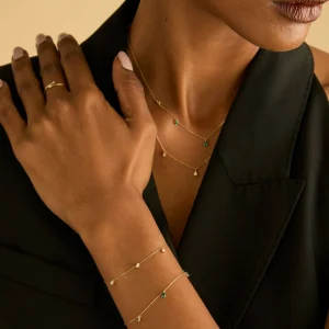 Diamond Charm Bracelet in Solid Gold