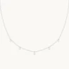 Diamond Charm Necklace in Solid White Gold
