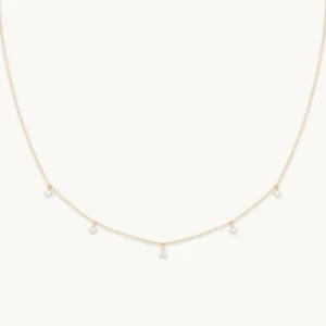 Diamond Charm Necklace in Solid Gold