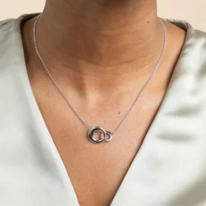 Dome Link Necklace in Silver