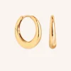 Dome Medium Hoops in Gold