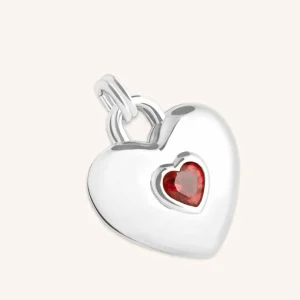 Duo Heart Talisman Charm in Silver