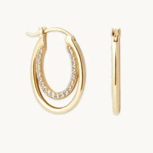 Duo Topaz Hoops in Solid Gold